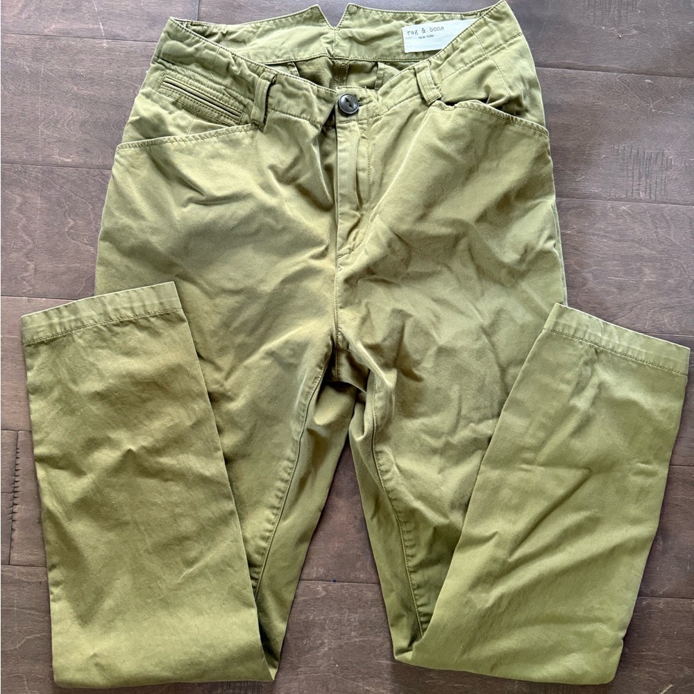 Rag & Bone Women’s Field Chino Olive Green Pants Size 26 - Picture 9 of 13